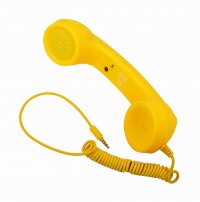 Телефонная ретро трубка для смартфона жёлтая